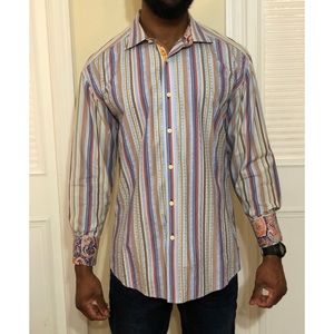 Robert Graham 💙🧡 multicolor striped men’s shirt